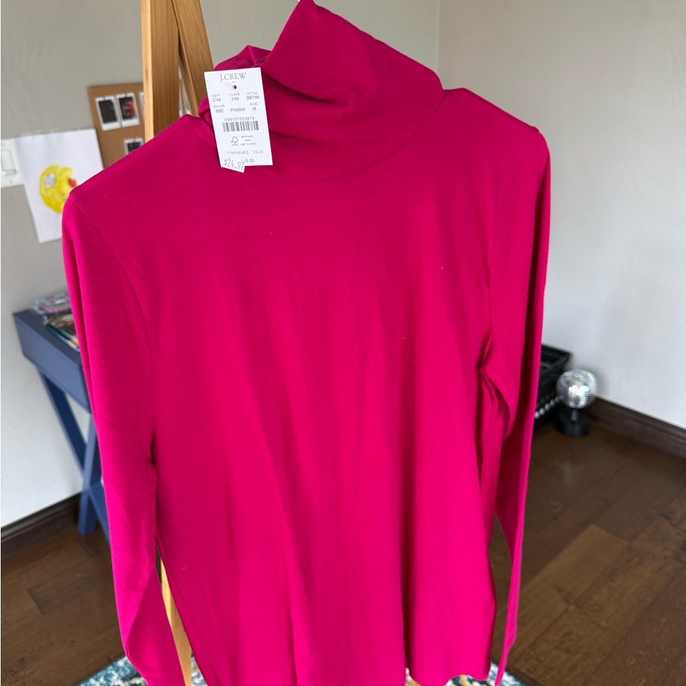 J. Crew Fuchsia Turtleneck Sweater
